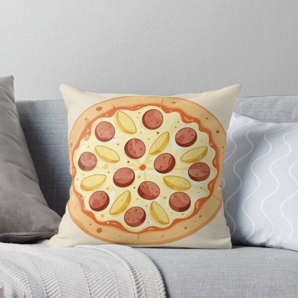 Item preview, delicious sausage and potatoes italian pizza illustration designed and sold by WildArtIT.
