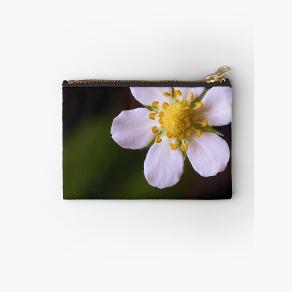 Item preview, Strawberry flowers on the background of green leaves close-up designed and sold by IgorKovalenko.