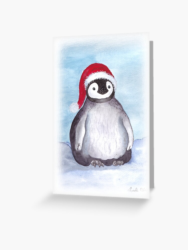 Krinkle Christmas Baby Penguin Greeting Card By Lallinda Redbubble