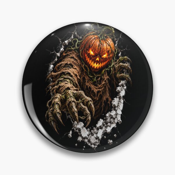 Item preview, Pumpkin Demon Breaking Through the Wall – Scary Halloween Horror Monster designed and sold by Kruti Collection.