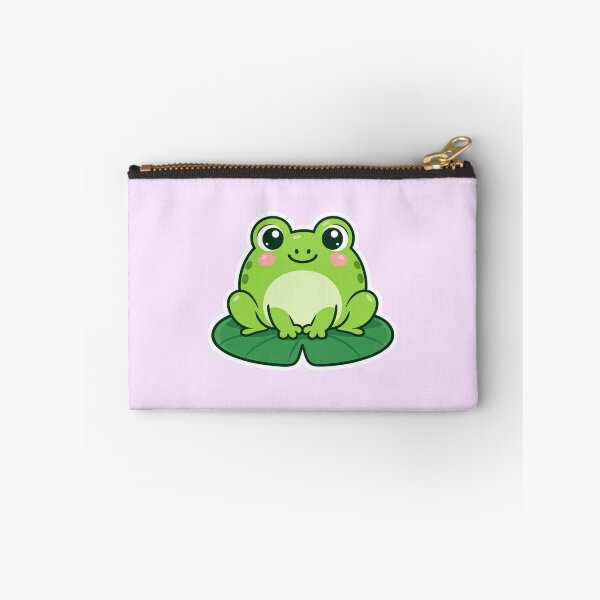 Item preview, Cute Frog On A Leaf Cute Sticker Design designed and sold by Inkworksbyshery.