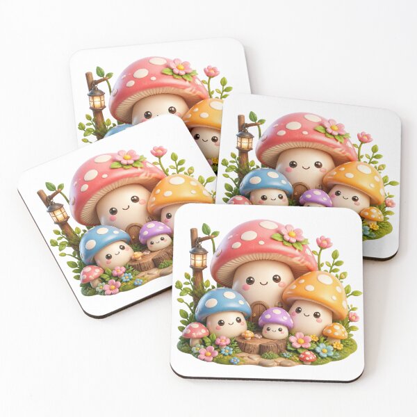 Item preview, Kawaii mushroom family designed and sold by Tunarite.