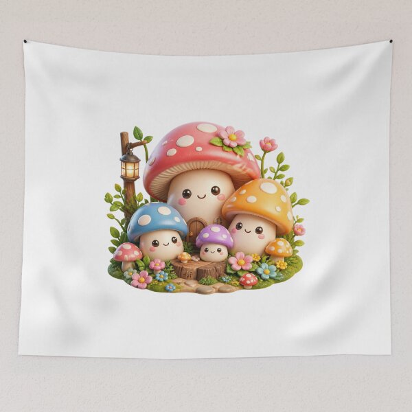 Item preview, Kawaii mushroom family designed and sold by Tunarite.