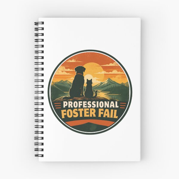 Item preview, Professional Foster Fail - Funny Dog and Cat Sunset Retro Badge designed and sold by Neurospicy Trolls.