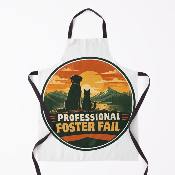 Item preview, Professional Foster Fail - Funny Dog and Cat Sunset Retro Badge designed and sold by Neurospicy Trolls.