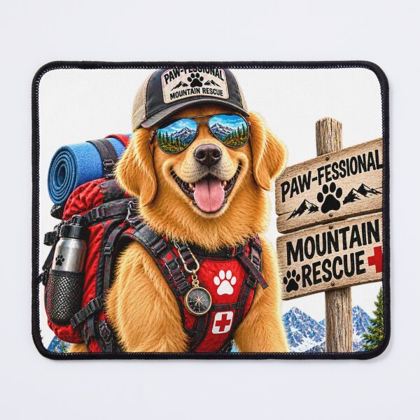Item preview, Funny Dog Mountain Rescue – PAW-FESSIONAL Hiking Adventure Gift designed and sold by TeeVibeHaus.
