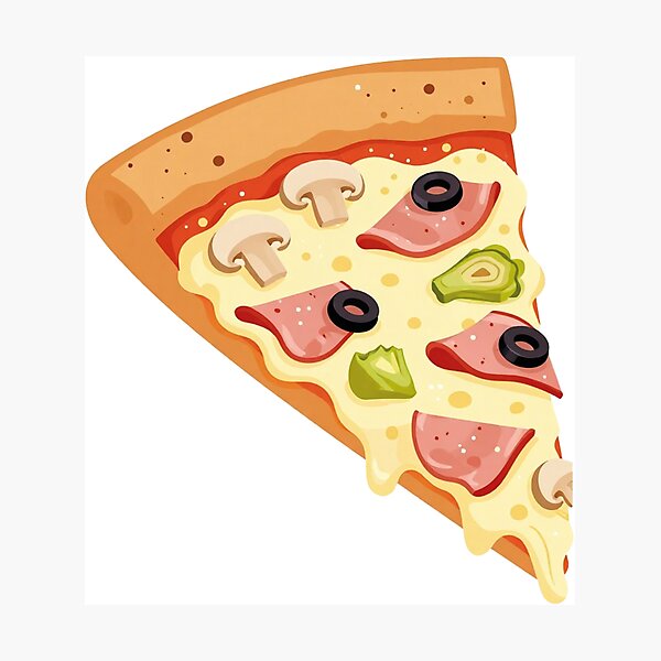 Item preview, tasty slice of italian capricciosa pizza illustration designed and sold by WildArtIT.