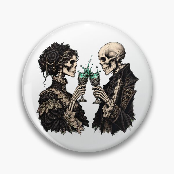 Item preview, Skeleton Couple Victorian Emerald Toast Dark Romance designed and sold by chattsuede.