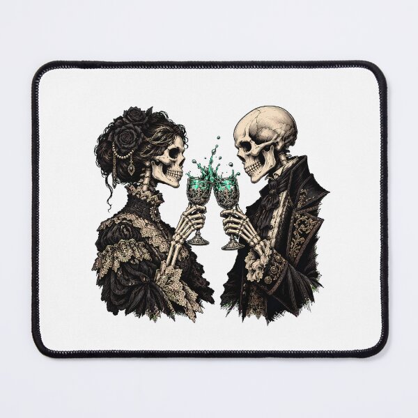 Item preview, Skeleton Couple Victorian Emerald Toast Dark Romance designed and sold by chattsuede.