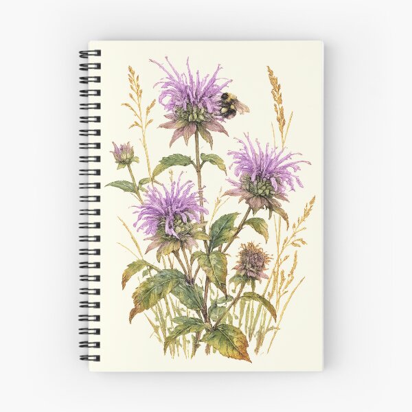 Item preview, Wild Bergamot & Bumblebee | Native Pollinator Wildflower Art designed and sold by SusanSweetArt.