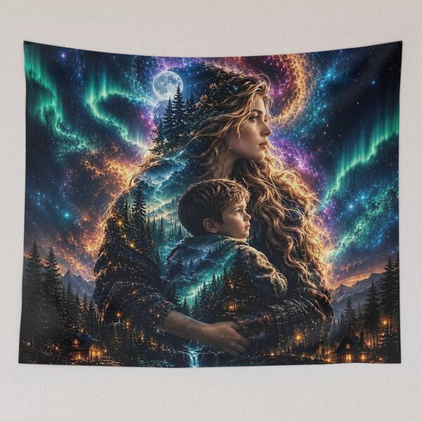 Item preview, Double Exposure A Mountain Woman and Her Child by Orikall designed and sold by HippieWorks.
