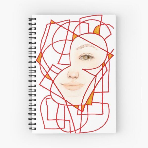 Item preview, Fragmented Self, Red Geometric Woman Portrait designed and sold by ArithraStudio.