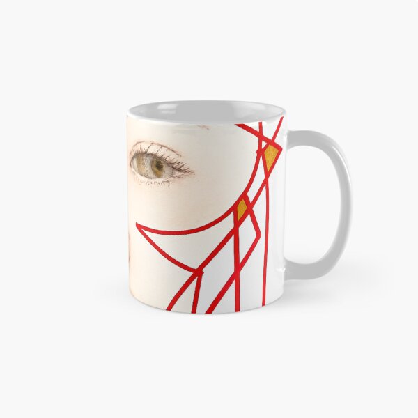 Item preview, Fragmented Self, Red Geometric Woman Portrait designed and sold by ArithraStudio.