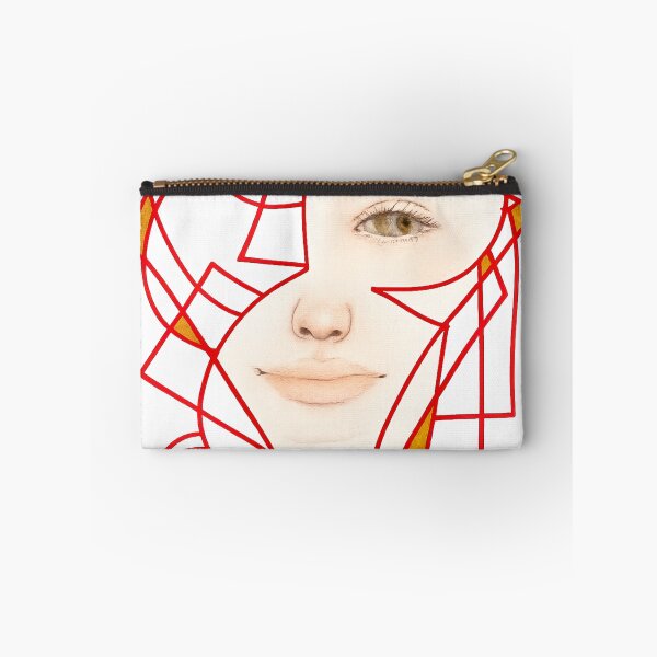 Item preview, Fragmented Self, Red Geometric Woman Portrait designed and sold by ArithraStudio.