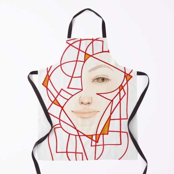 Item preview, Fragmented Self, Red Geometric Woman Portrait designed and sold by ArithraStudio.