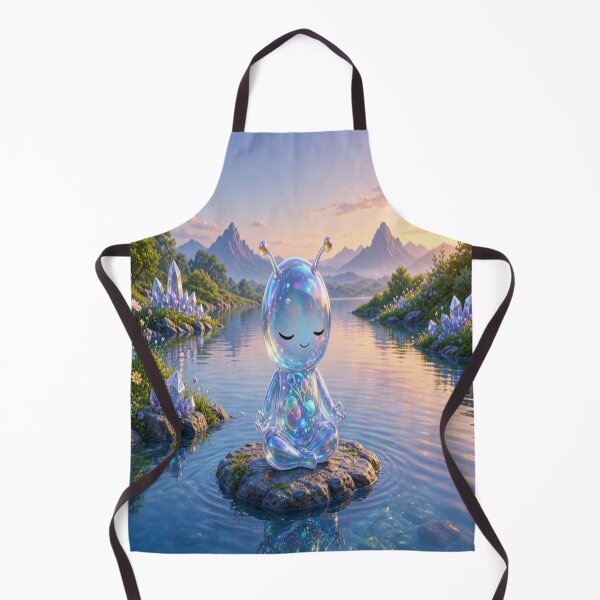 Item preview, Medanix: Cute Zen Alien Meditating on Water Art designed and sold by Breezes-of-Ida.