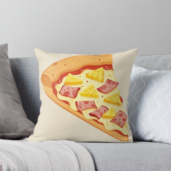 Item preview, controversial hawaiian pizza slice illustration with pineapple and ham designed and sold by WildArtIT.