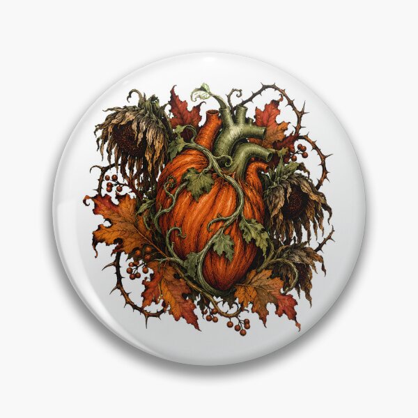 Item preview, Pumpkin Heart Gothic Botanical Flora Halloween Macabre designed and sold by chattsuede.