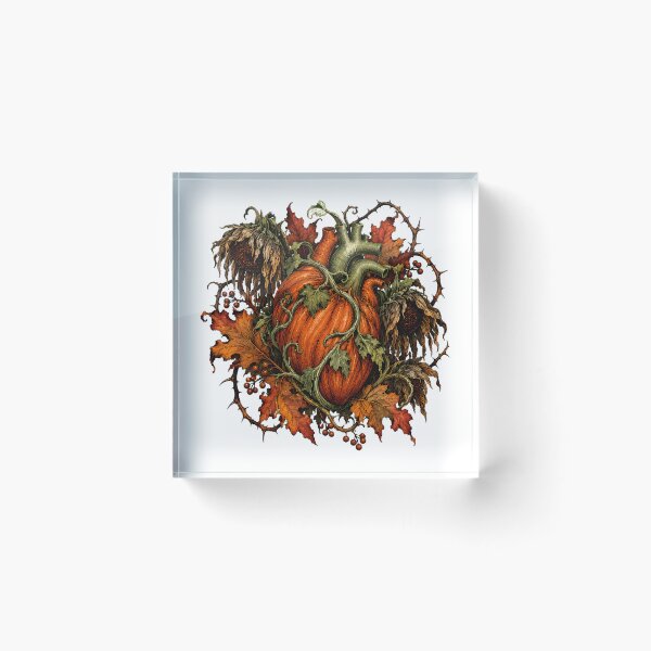 Item preview, Pumpkin Heart Gothic Botanical Flora Halloween Macabre designed and sold by chattsuede.