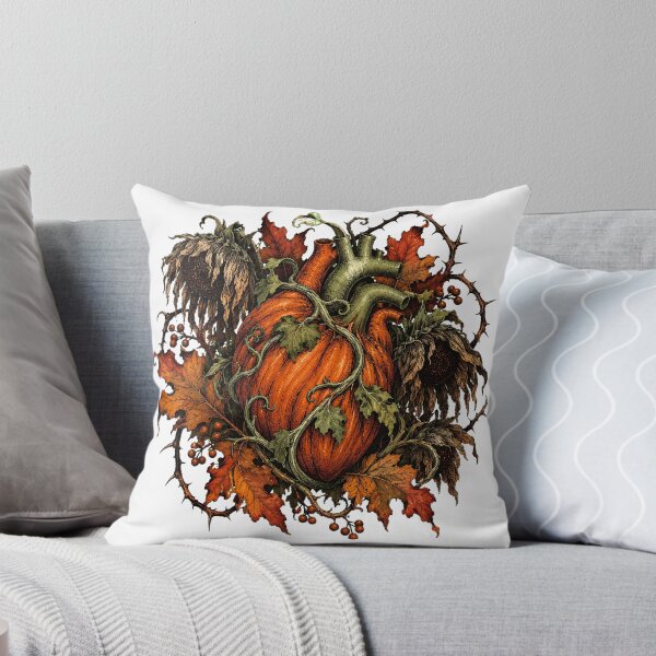 Item preview, Pumpkin Heart Gothic Botanical Flora Halloween Macabre designed and sold by chattsuede.