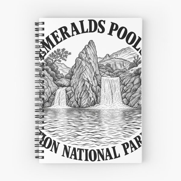 Item preview, Emerald Pools – Zion National Park – Utah Line Art designed and sold by Tee Visions.