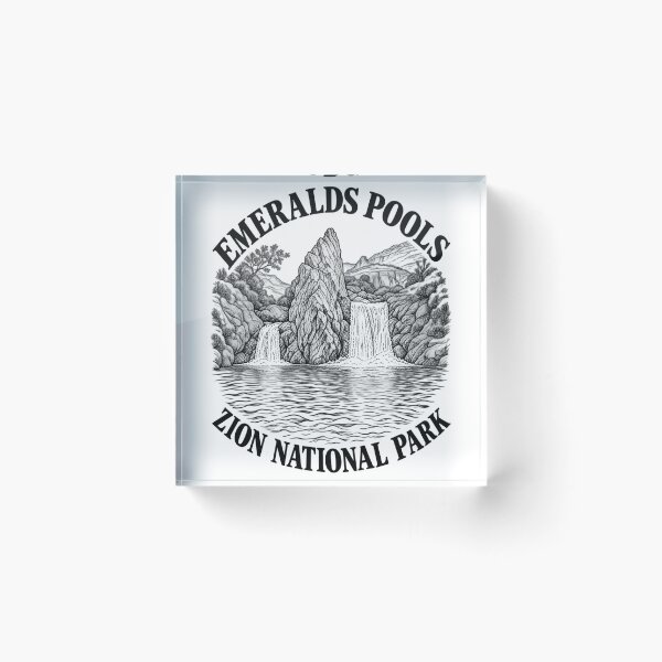Item preview, Emerald Pools – Zion National Park – Utah Line Art designed and sold by Tee Visions.