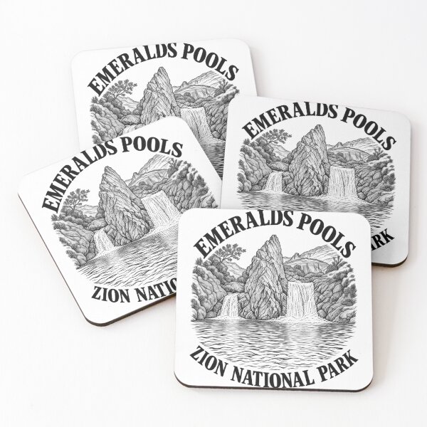 Item preview, Emerald Pools – Zion National Park – Utah Line Art designed and sold by Tee Visions.