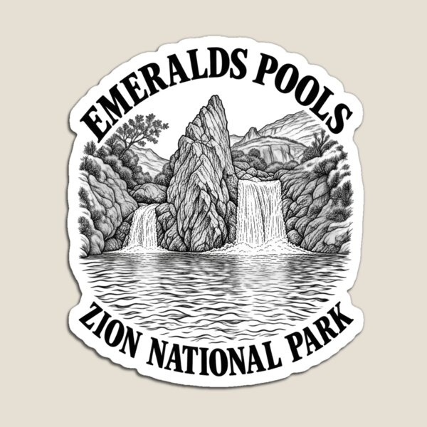 Item preview, Emerald Pools – Zion National Park – Utah Line Art designed and sold by Tee Visions.