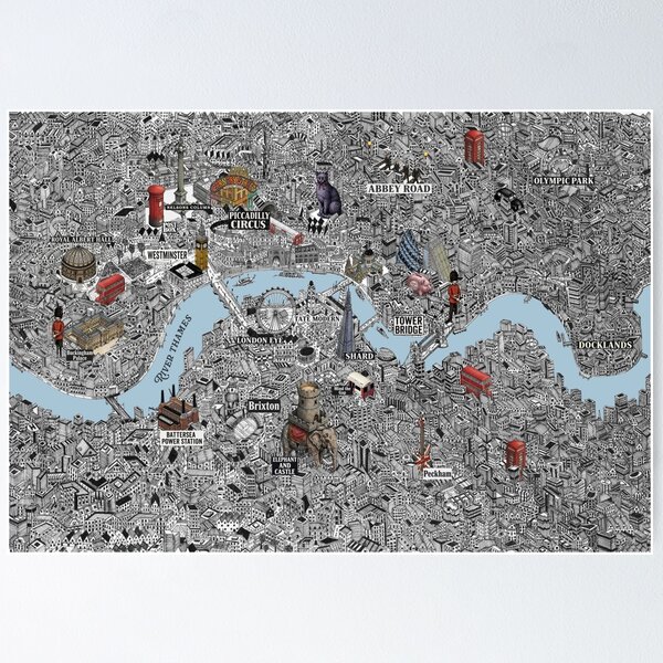 Item preview, isometric London city map designed and sold by oliver polanski.