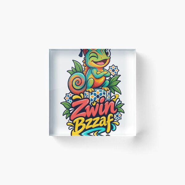 Item preview, Zwin Bzzaf – Moroccan Happy Chameleon designed and sold by Darija Pop.