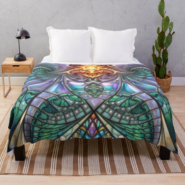 Item preview, Psychedelic Stained Glass Biomorphic Mandala designed and sold by Frackxion.