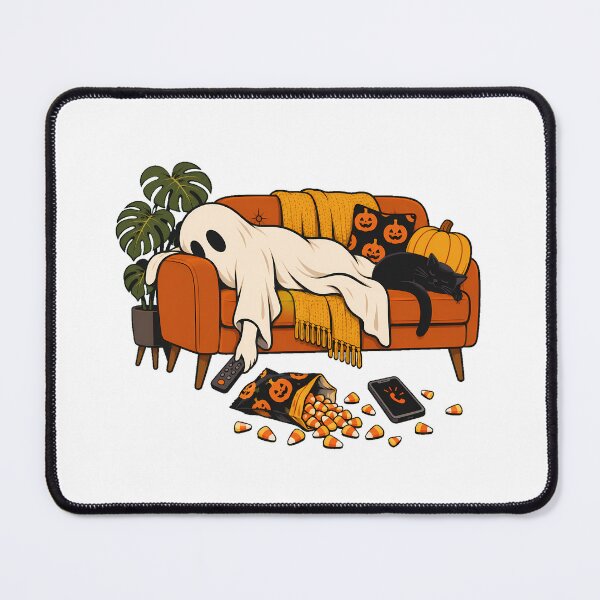 Item preview, Exhausted Ghost Sofa Sleeping Cat Autumn Homebody designed and sold by chattsuede.