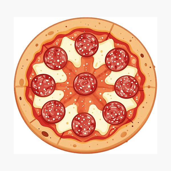 Item preview, spicy pepperoni and salami whole italian pizza illustration designed and sold by WildArtIT.