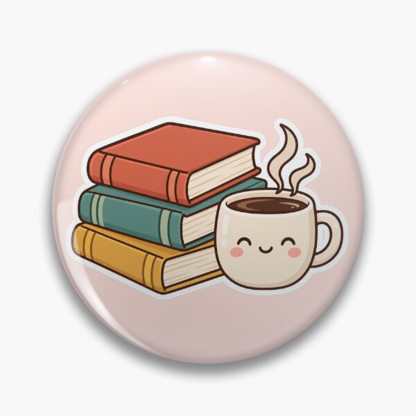 Item preview, Books And Coffee Icon Cute Sticker Design designed and sold by Inkworksbyshery.