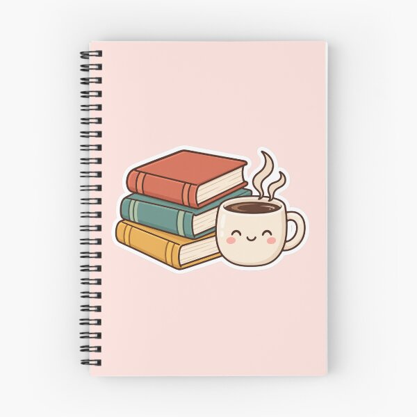 Item preview, Books And Coffee Icon Cute Sticker Design designed and sold by Inkworksbyshery.