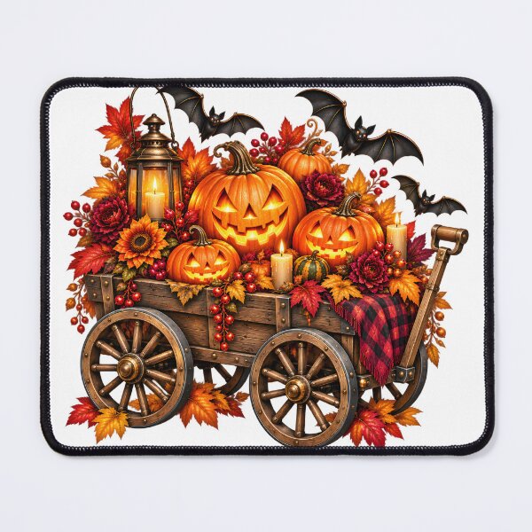 Item preview, Halloween Pumpkin Wagon – Gothic Harvest & Autumn Lantern Design designed and sold by Clothes With Smiling Animals Walt Gral.