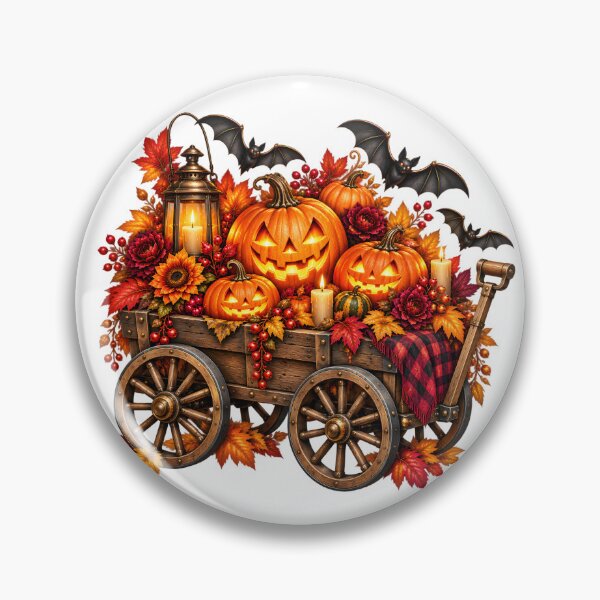 Item preview, Halloween Pumpkin Wagon – Gothic Harvest & Autumn Lantern Design designed and sold by Clothes With Smiling Animals Walt Gral.