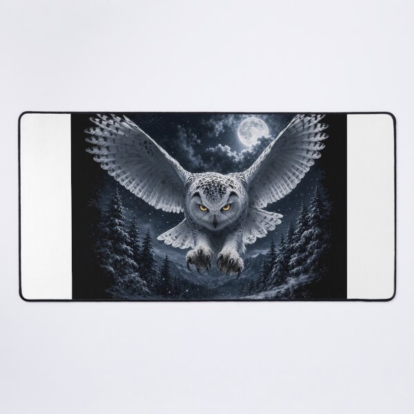 Item preview, Snowy Owl Hunting at Night – Dark Winter Wildlife designed and sold by RKWSHOP.
