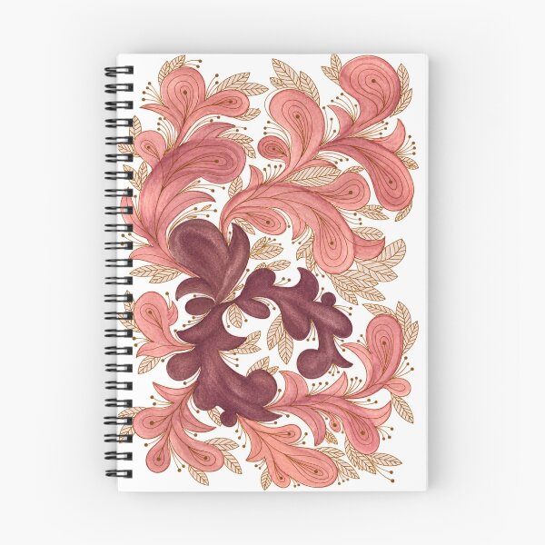 Item preview, Blush Burgundy and Gold Ornamental Floral Pattern designed and sold by ArithraStudio.