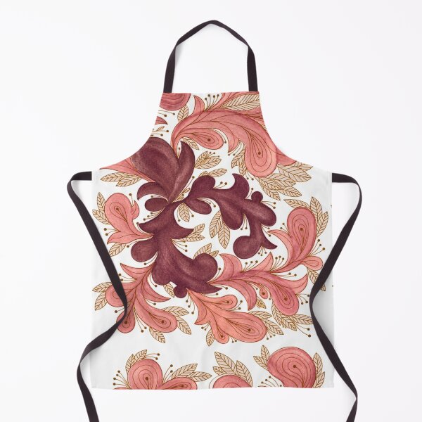 Item preview, Blush Burgundy and Gold Ornamental Floral Pattern designed and sold by ArithraStudio.