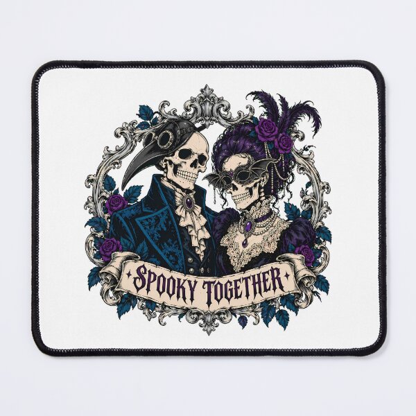 Item preview, Skeleton Couple Plague Doctor Masquerade Goth Halloween designed and sold by chattsuede.
