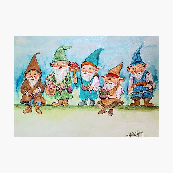 Item preview, Cheerful Garden Gnomes  designed and sold by Mohita Garg.