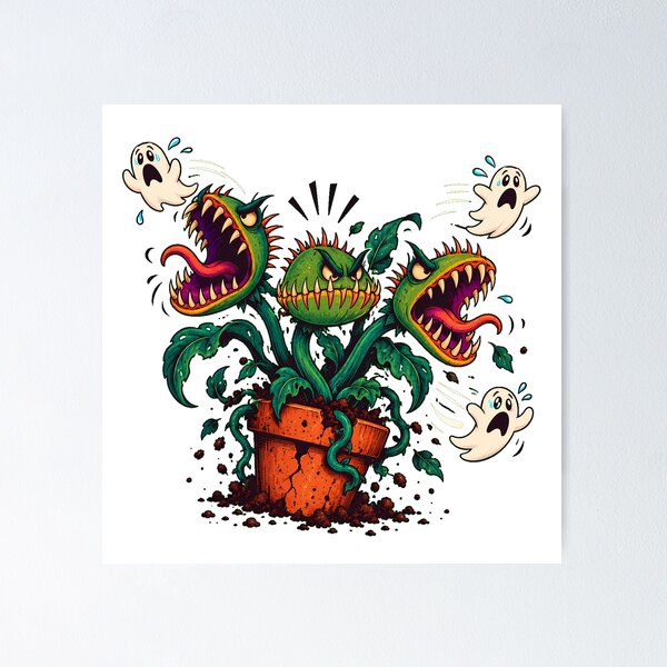 Item preview, Spooky Flytrap Scaring Ghosts Goth Gardener Halloween designed and sold by chattsuede.