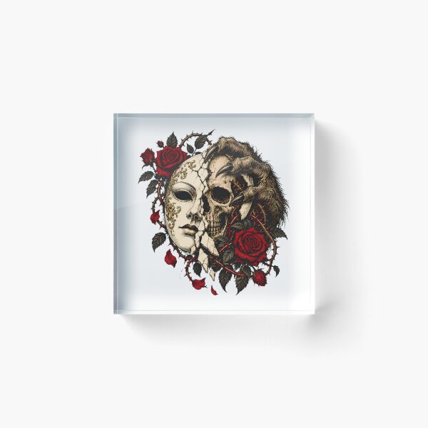 Item preview, Skull Mask Gothic Rose Tattoo Dark Romantic designed and sold by chattsuede.