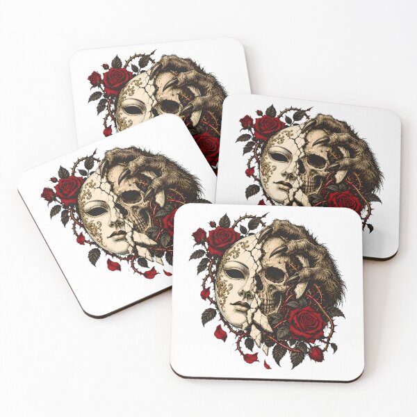 Item preview, Skull Mask Gothic Rose Tattoo Dark Romantic designed and sold by chattsuede.