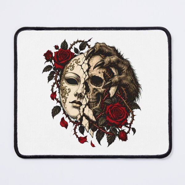 Item preview, Skull Mask Gothic Rose Tattoo Dark Romantic designed and sold by chattsuede.
