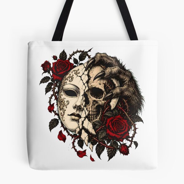 Item preview, Skull Mask Gothic Rose Tattoo Dark Romantic designed and sold by chattsuede.