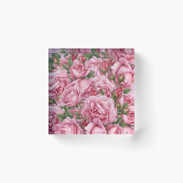 Item preview, Vintage Pink Roses Garden Botanical Cottagecore Floral designed and sold by Nature Moments.