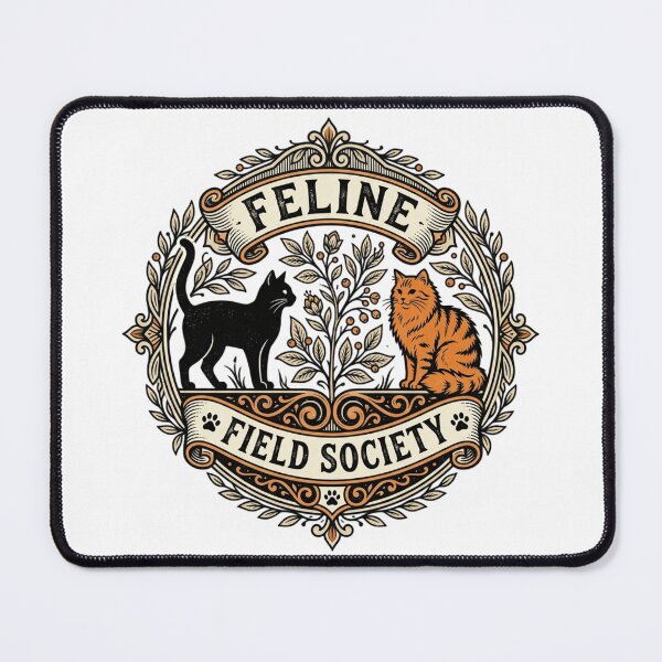 Item preview, Vintage Feline Field Society Botanical Emblem Graphic designed and sold by mood-draftsman.