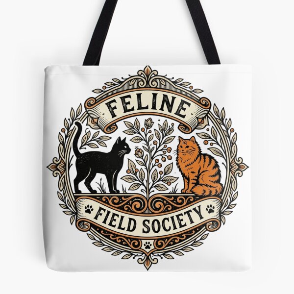 Item preview, Vintage Feline Field Society Botanical Emblem Graphic designed and sold by mood-draftsman.